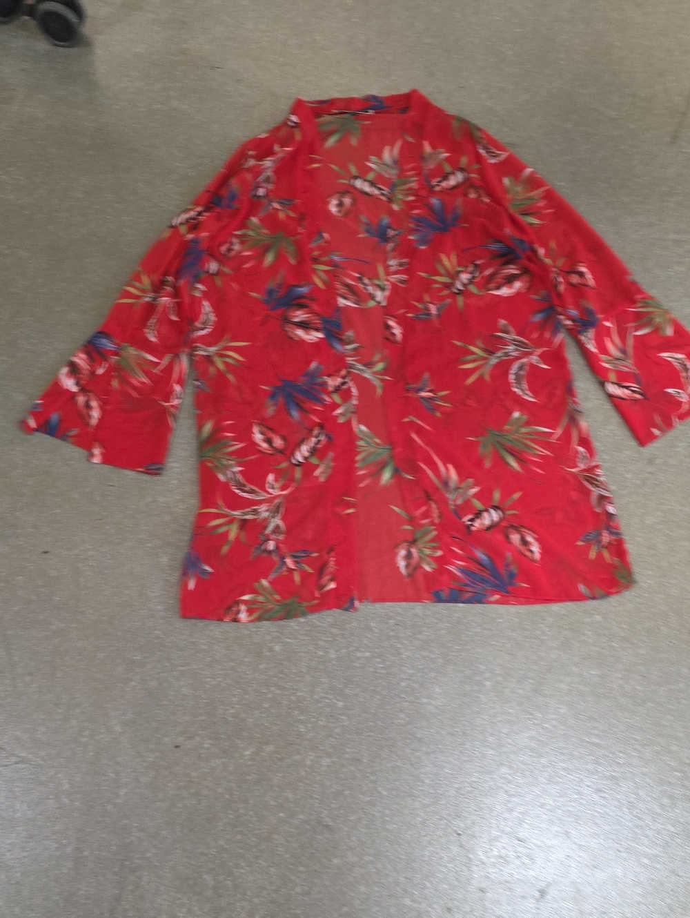 Floral Red Lightweight Women's Robe Cover-Up